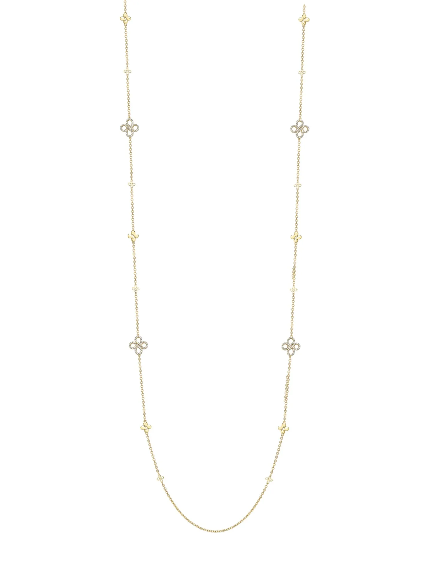 Be Boodles Long Yellow Gold Diamond Necklace