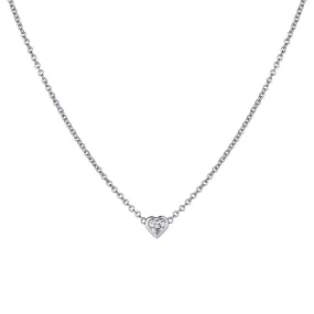 BEZEL SET DIAMOND HEART NECKLACE