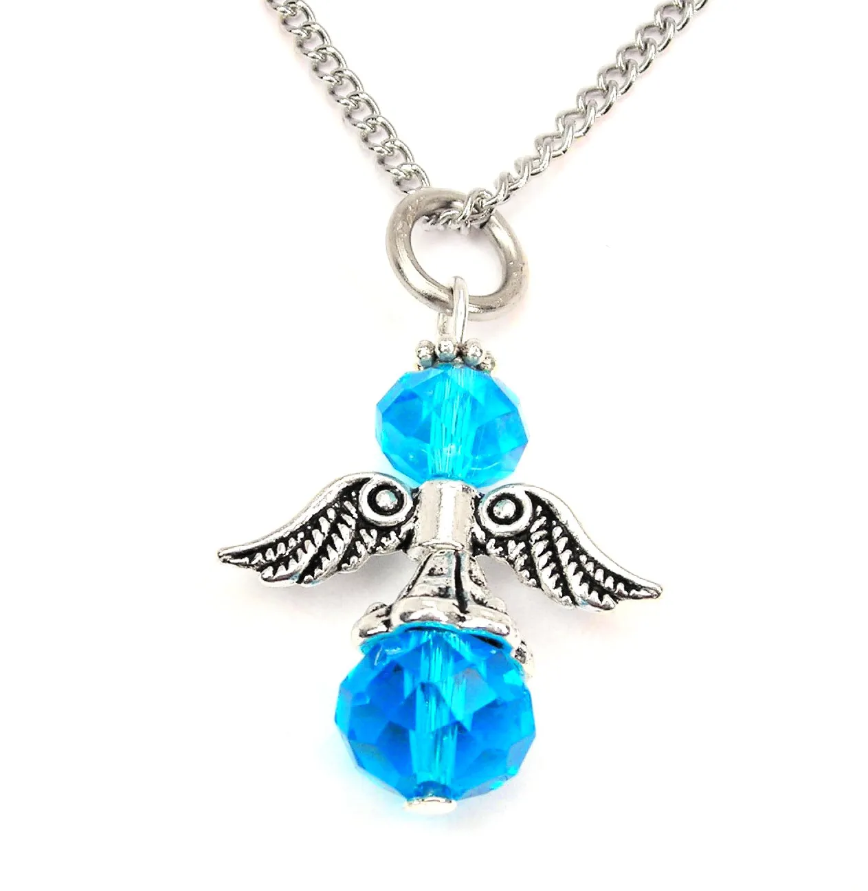 Birthstone Guardian Angel Charm Necklace