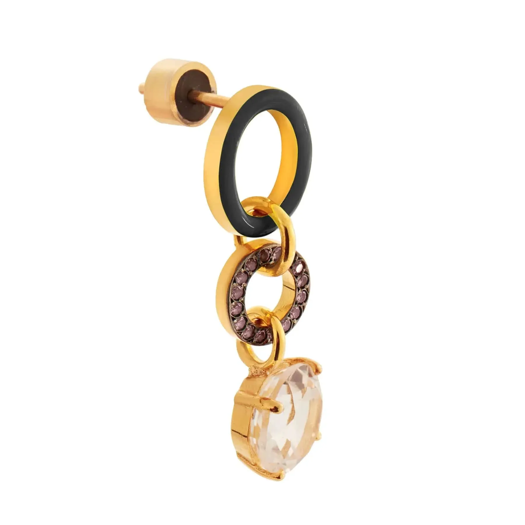 Black Twist White Topaz