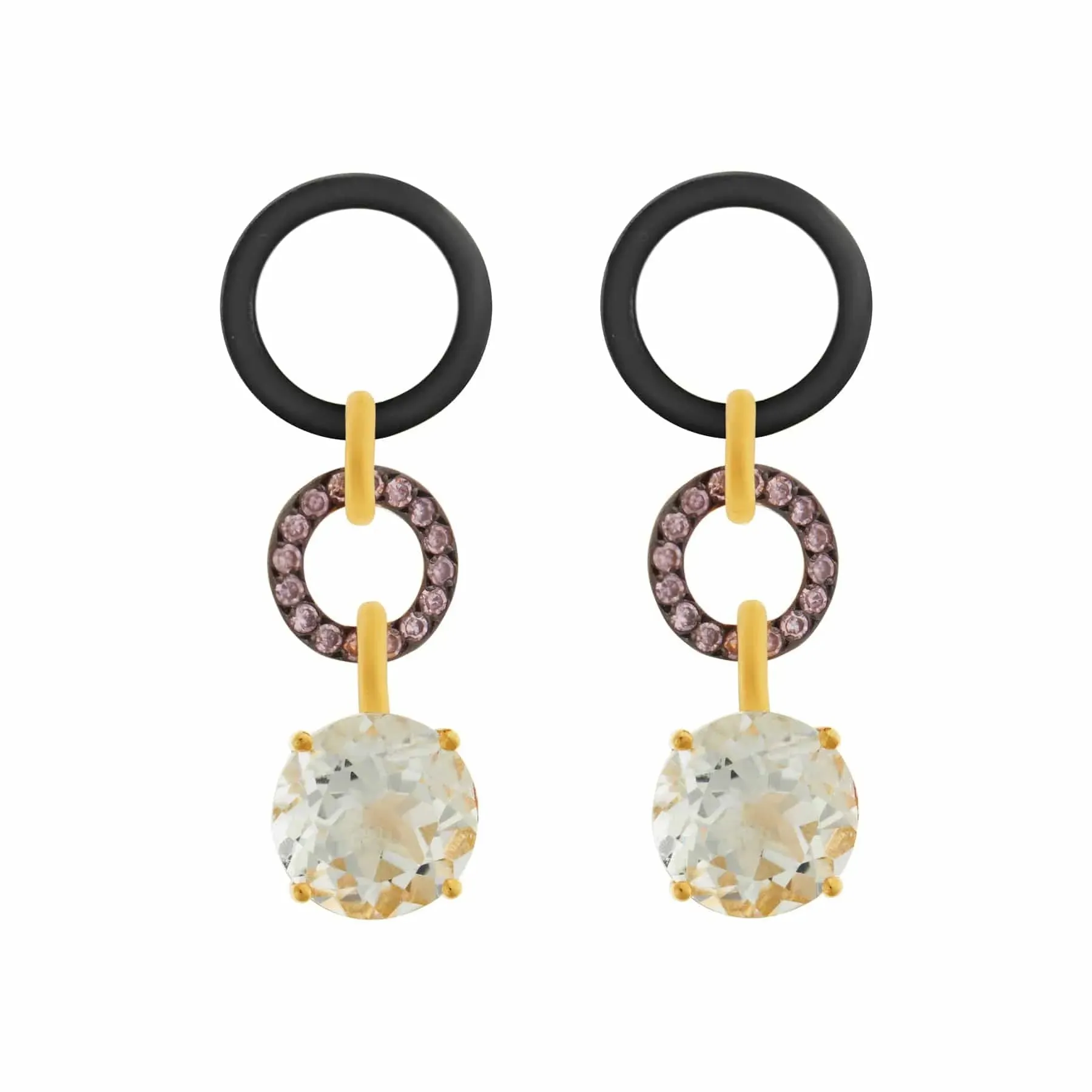 Black Twist White Topaz