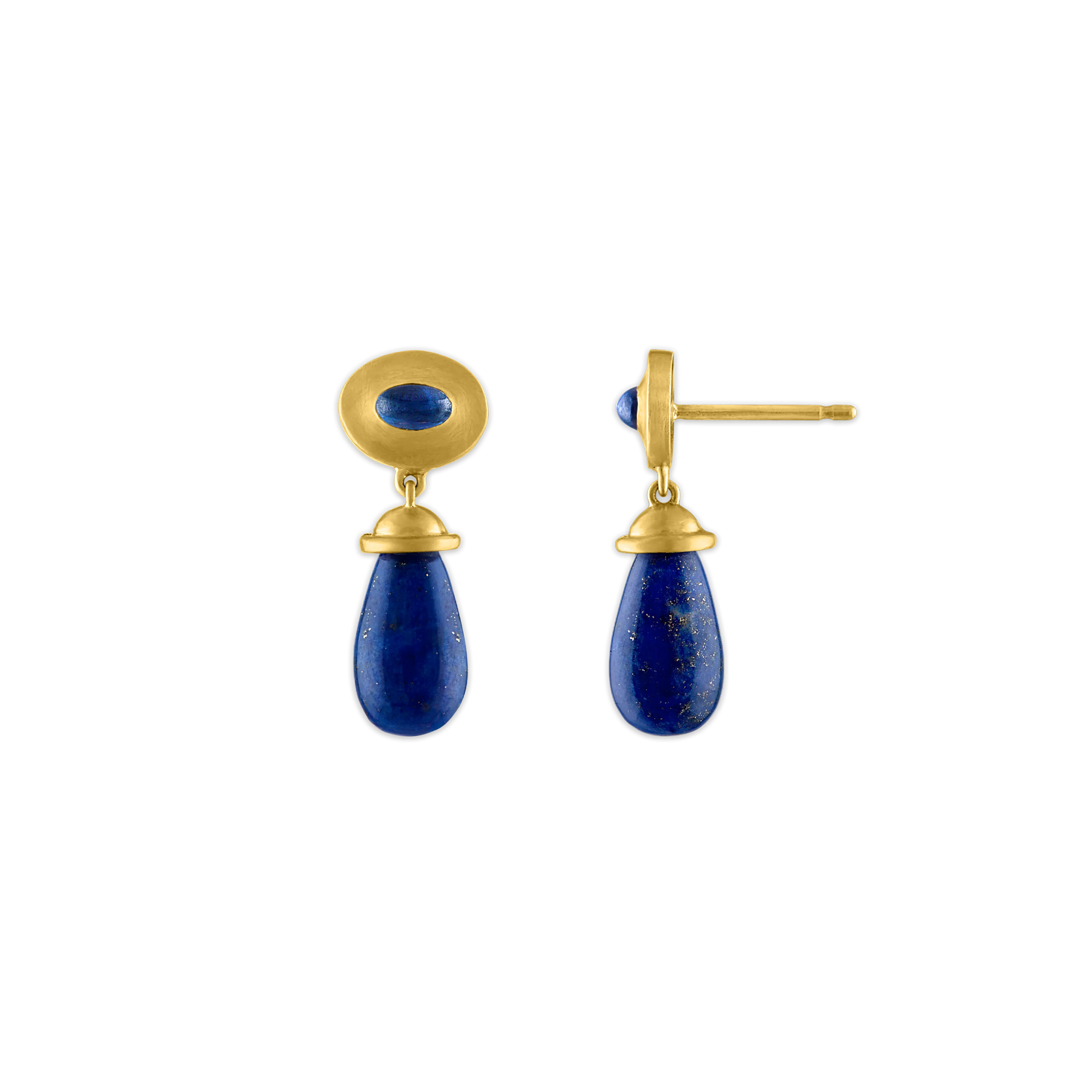 Blue Sapphire and Lapis Alabastra Earrings