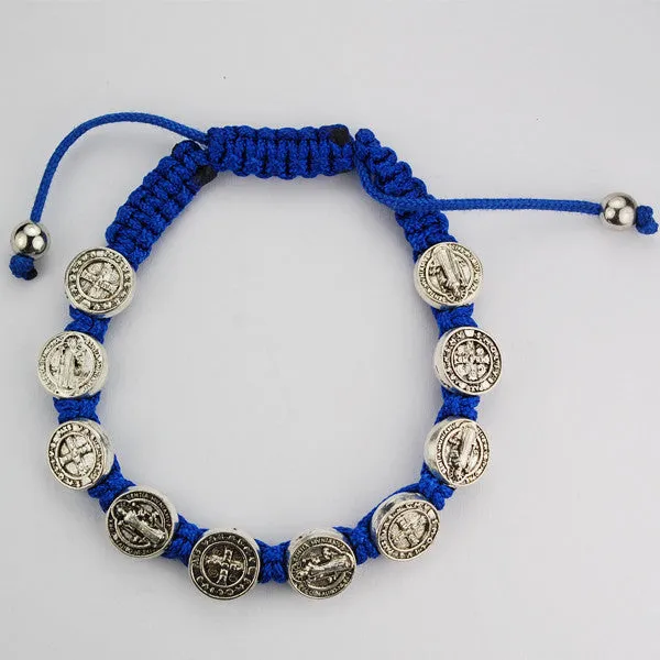 BLUE ST. BENEDICT CORD BRACELET-BR511C