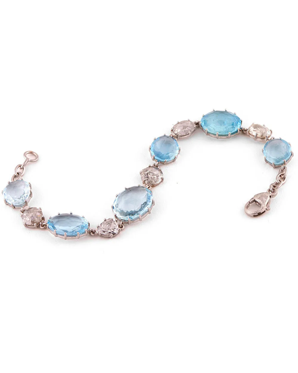 Blue Topaz and Diamond Bracelet