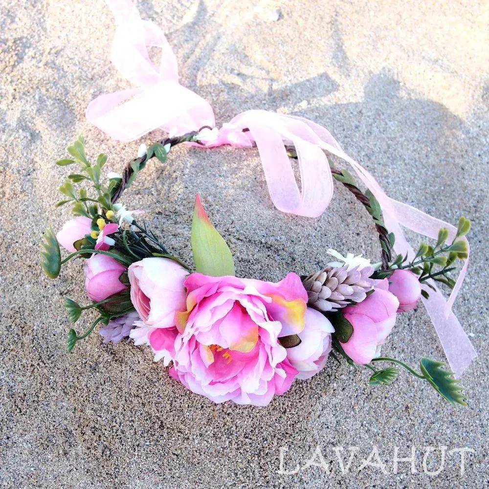 Bohemian Pink Flower Crown