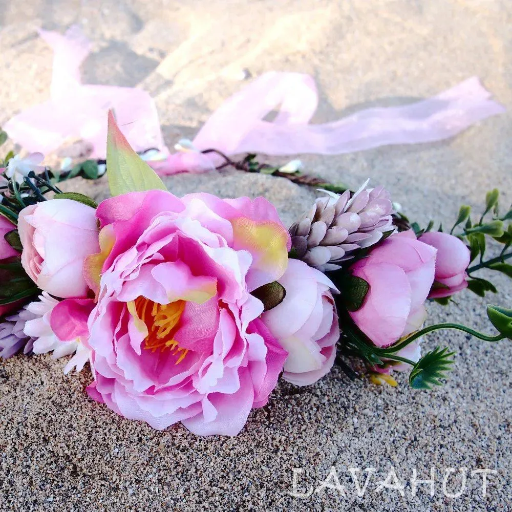 Bohemian Pink Flower Crown