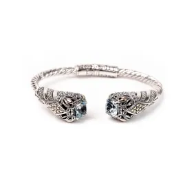 Bracelet Blue Topaz Two Tone Night Blue