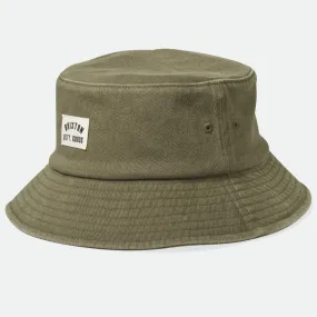 Brixton Woodburn Packable Bucket Hat Vetiver Sol Wash