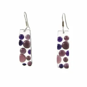 Bubbles Glass Earrings - Purple