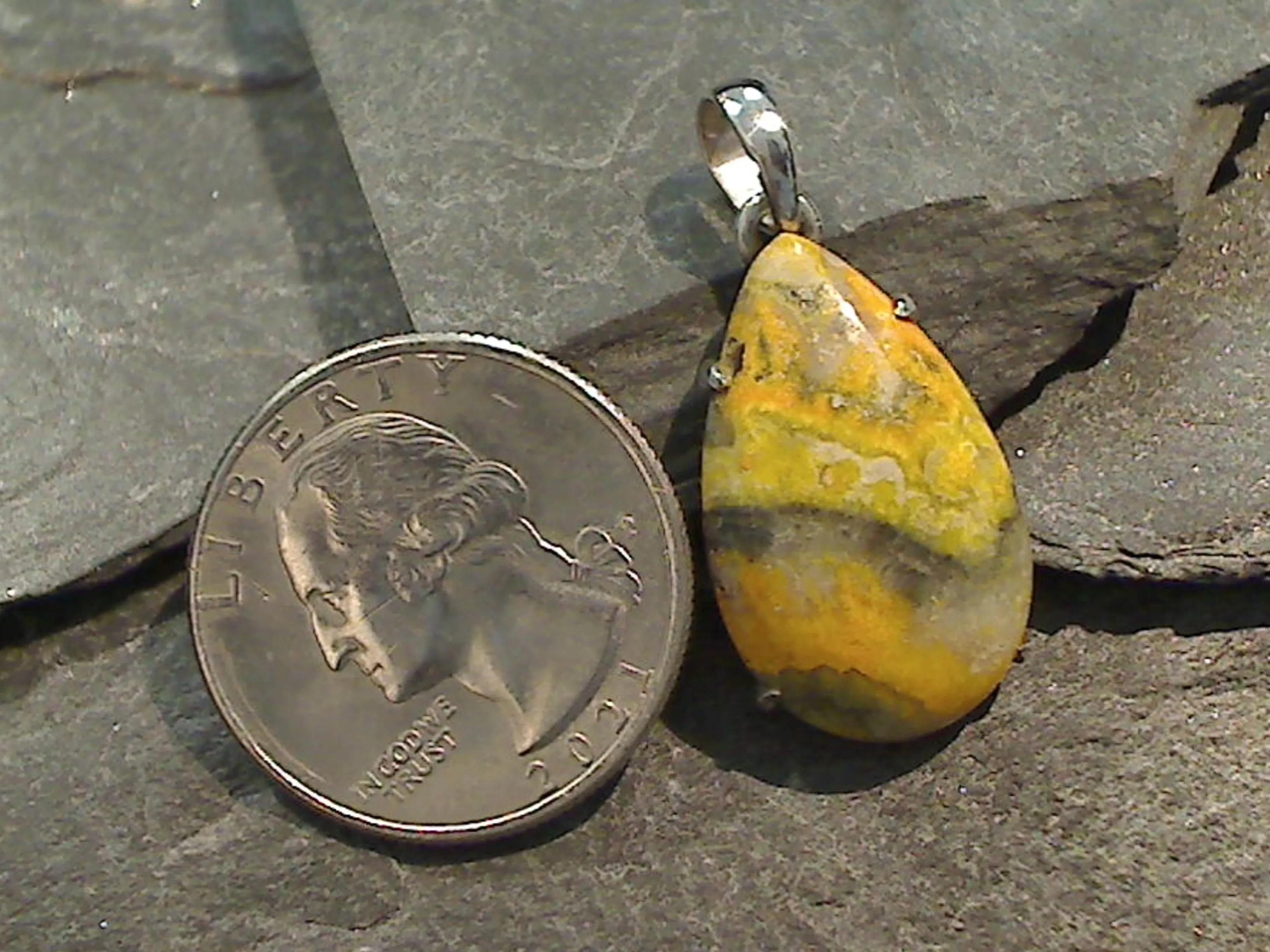 Bumble Bee Jasper, Sterling Silver Pendant