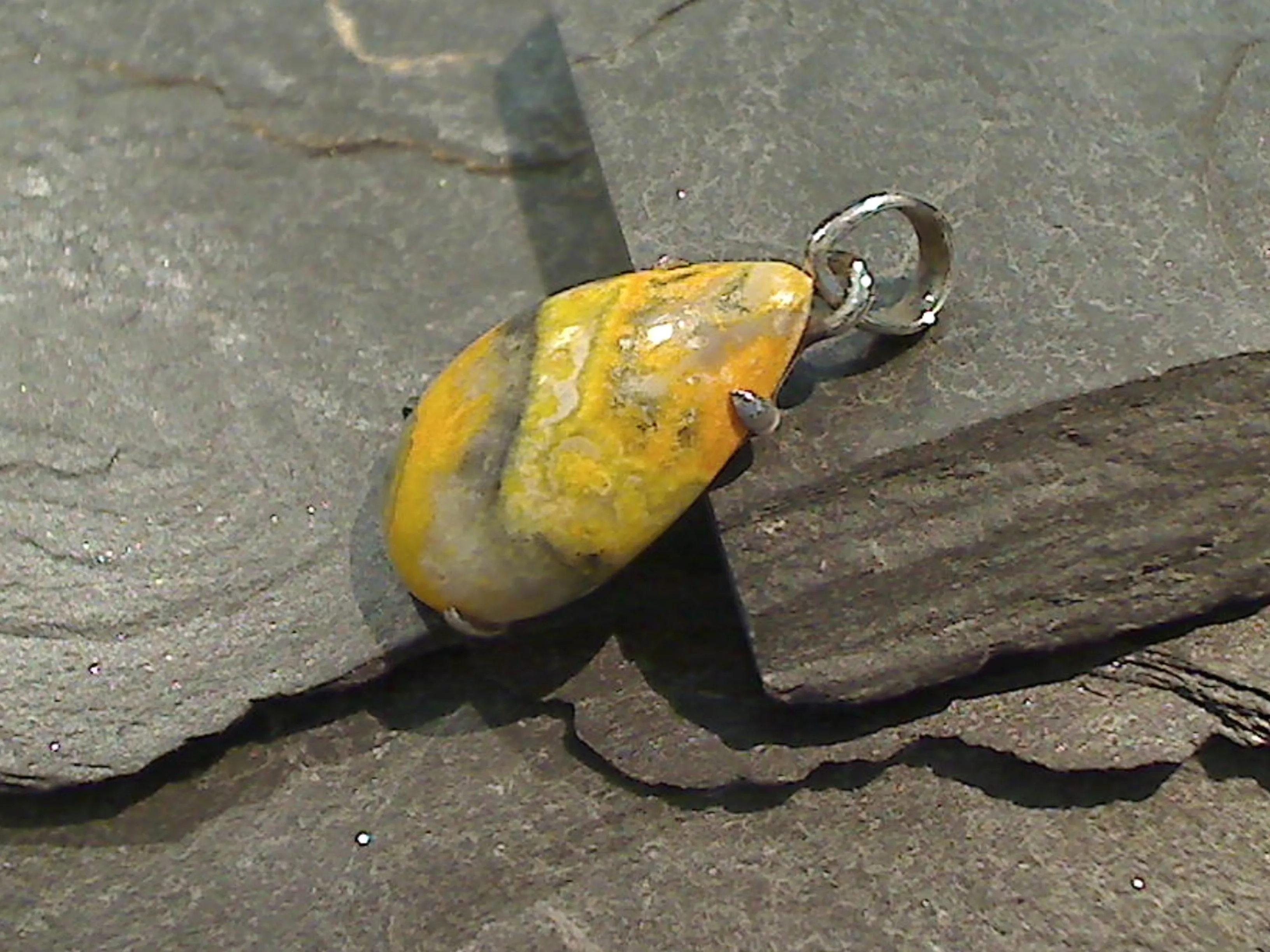 Bumble Bee Jasper, Sterling Silver Pendant