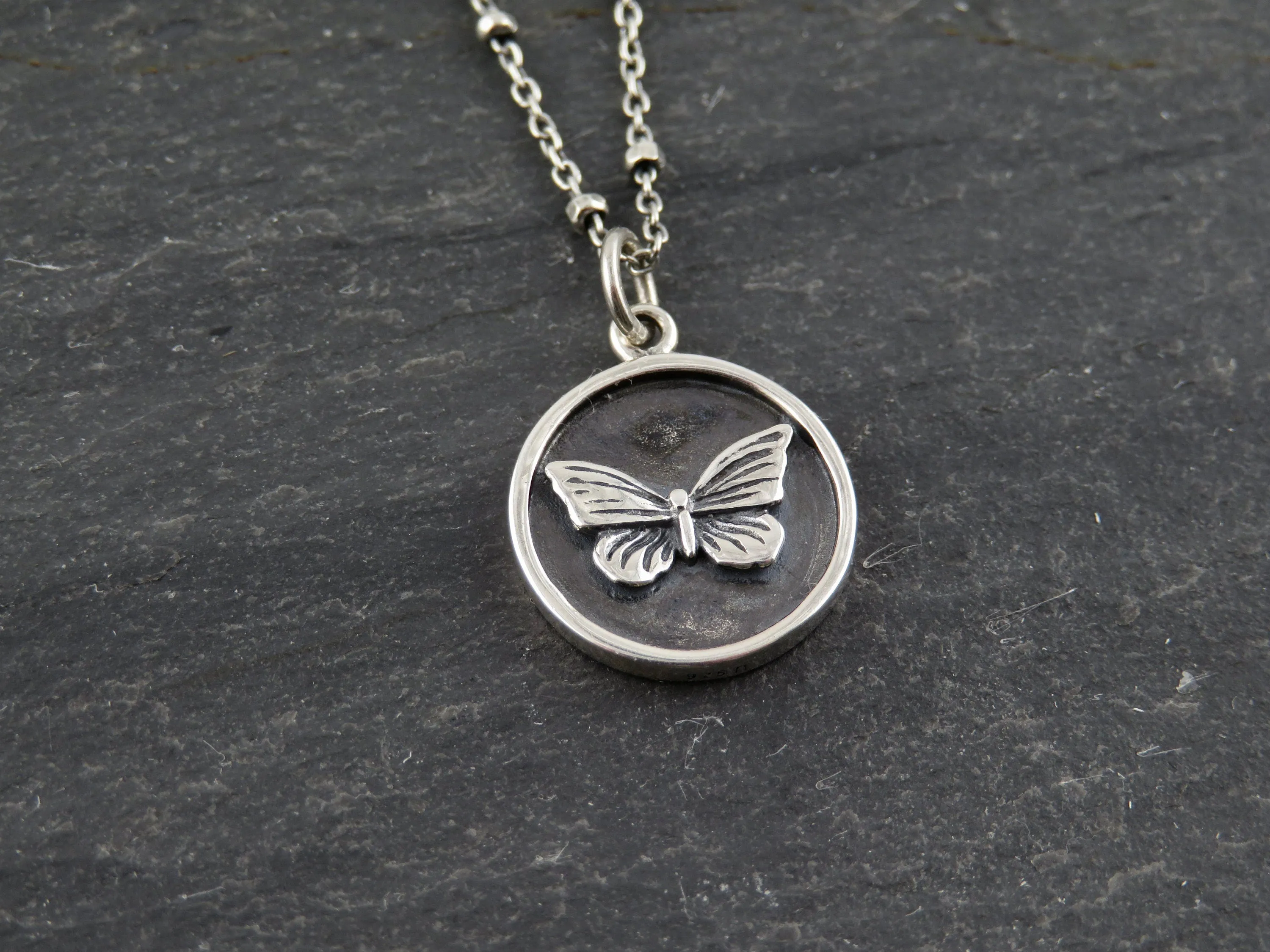 Butterfly Disc Necklace