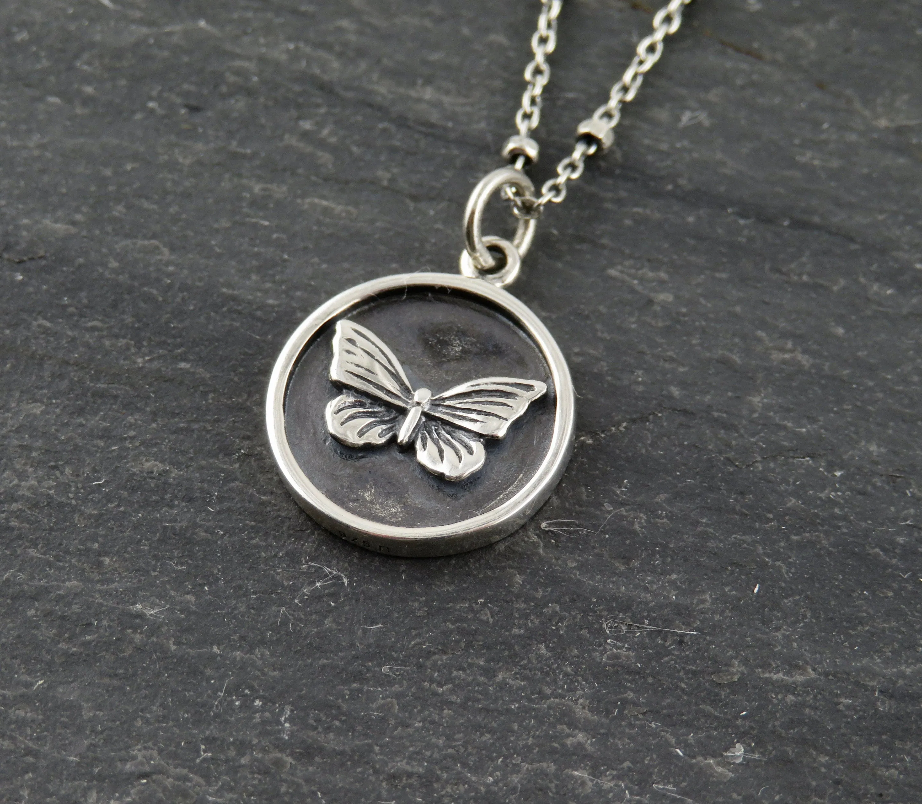 Butterfly Disc Necklace