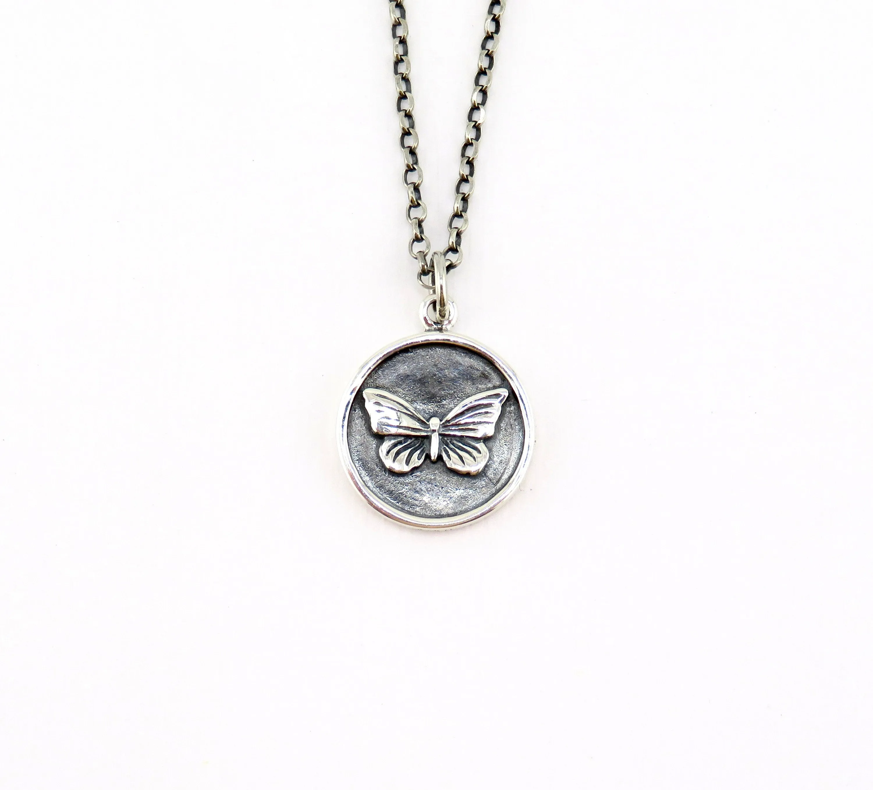 Butterfly Disc Necklace
