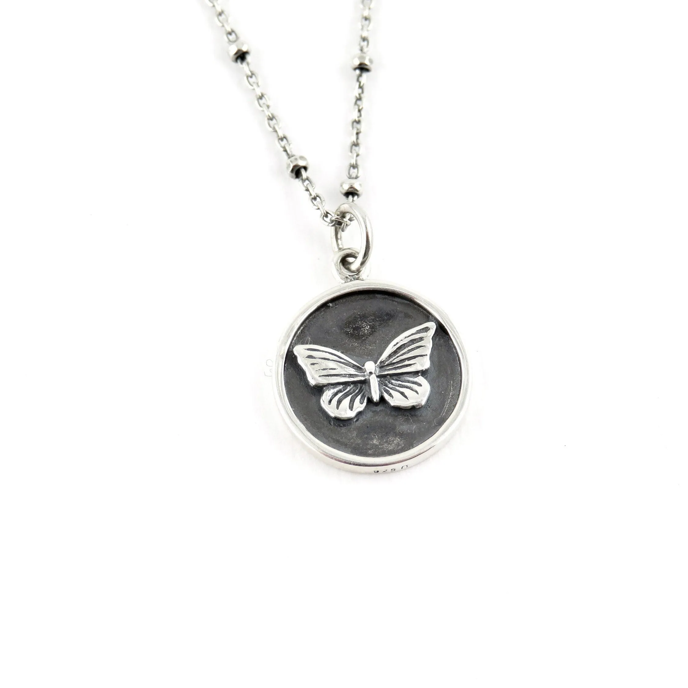 Butterfly Disc Necklace