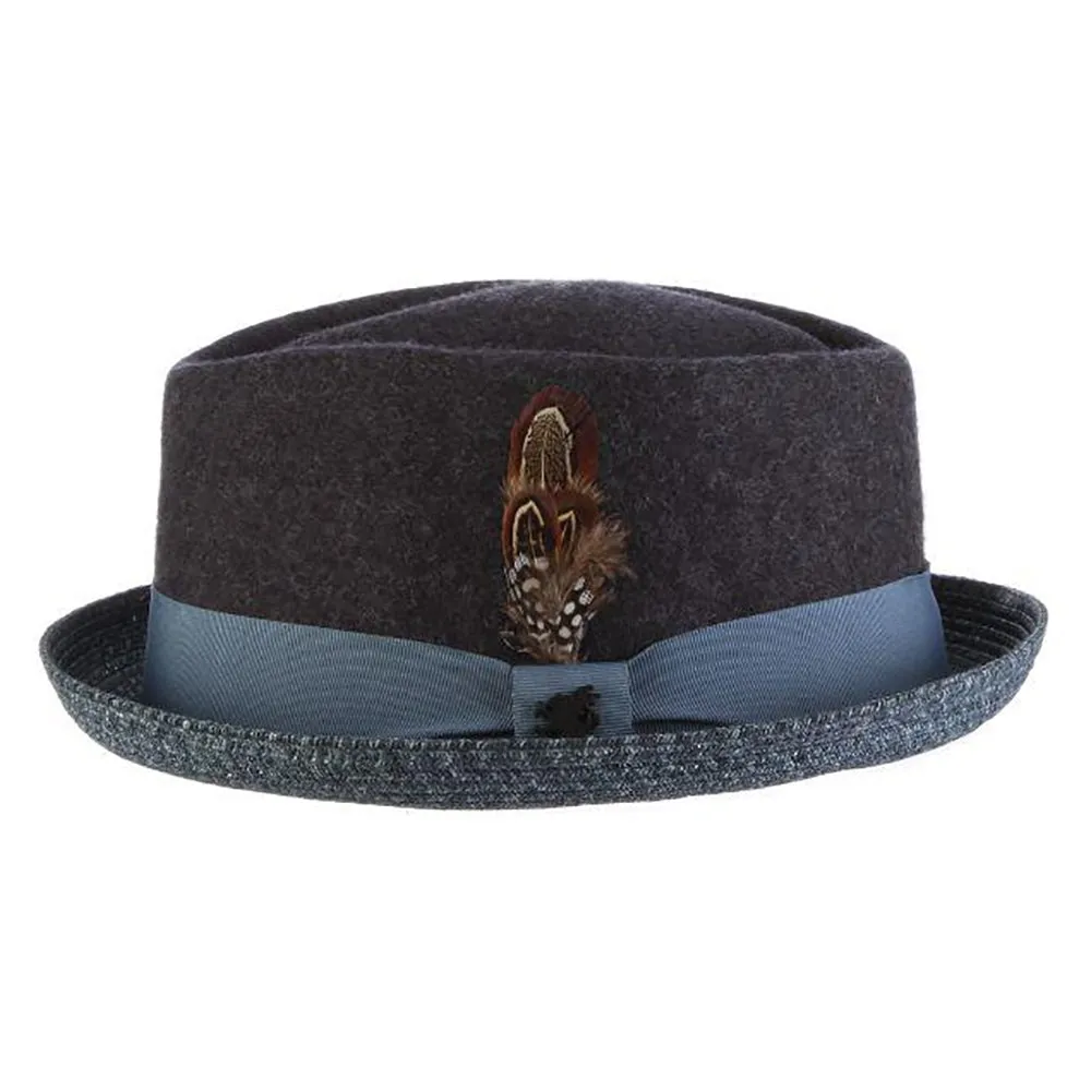Century - Stacy Adams Wool Felt Fedora Hat with Paper Braid Brim