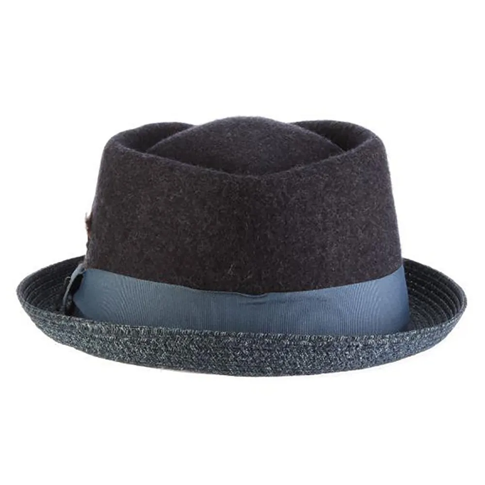 Century - Stacy Adams Wool Felt Fedora Hat with Paper Braid Brim