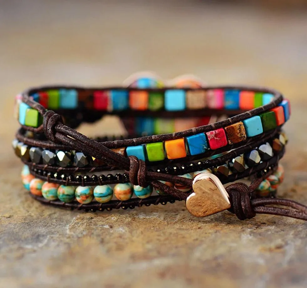 Chakra Moonlight Protection Wrap Bracelet