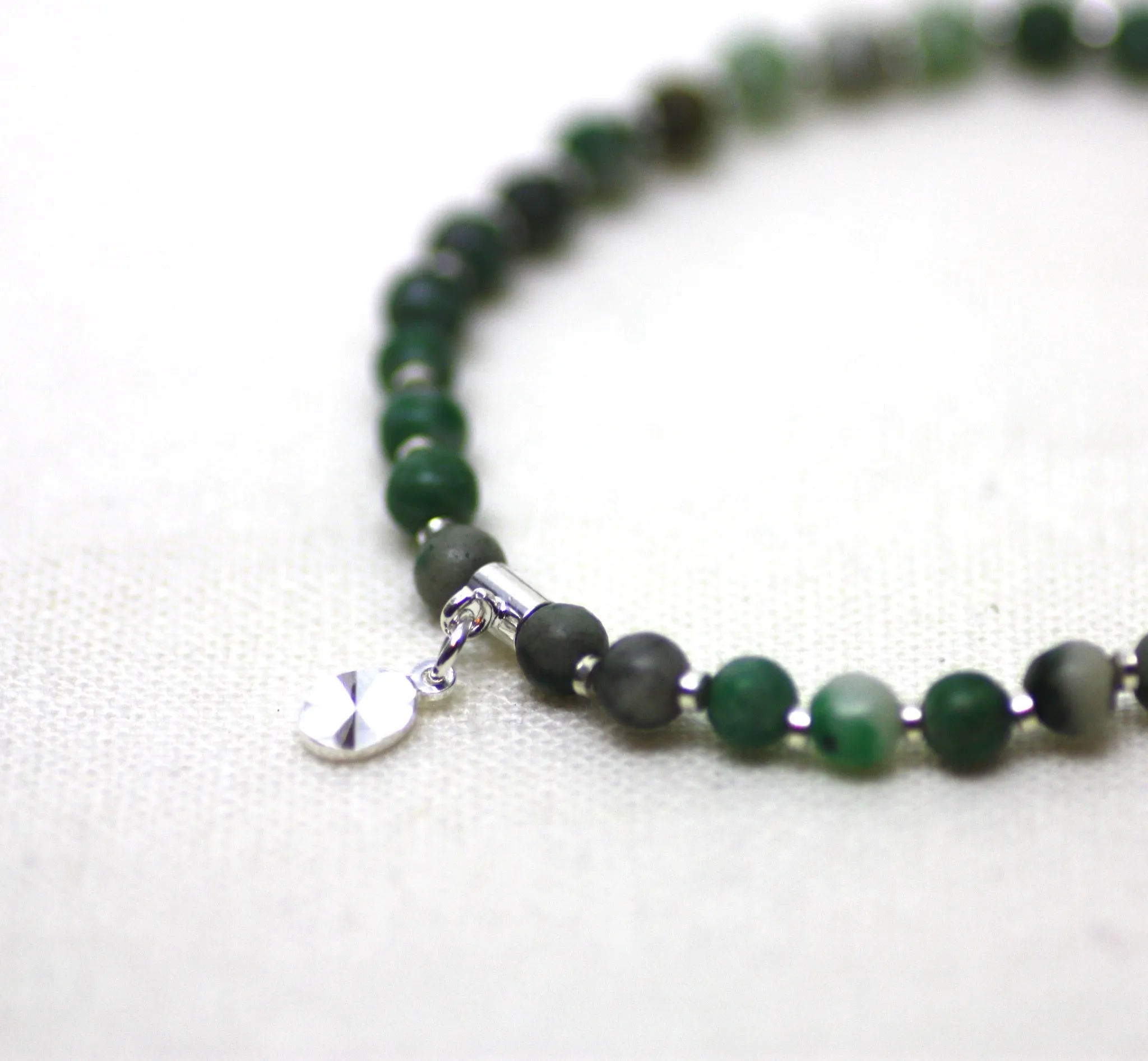 Ching Hai Jade and Silver Wrist Tasbih