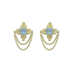 Chloe 14K Gold Blue Topaz Earrings