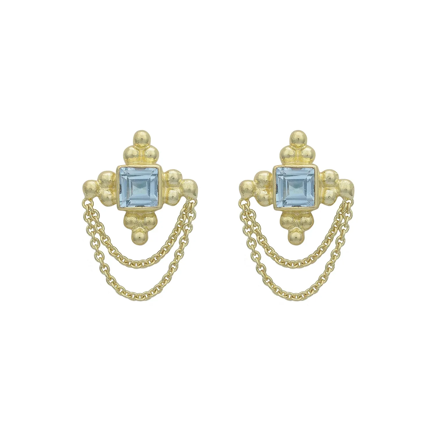 Chloe 14K Gold Blue Topaz Earrings