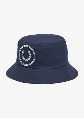 Circle branded ripstop bucket hat - navy