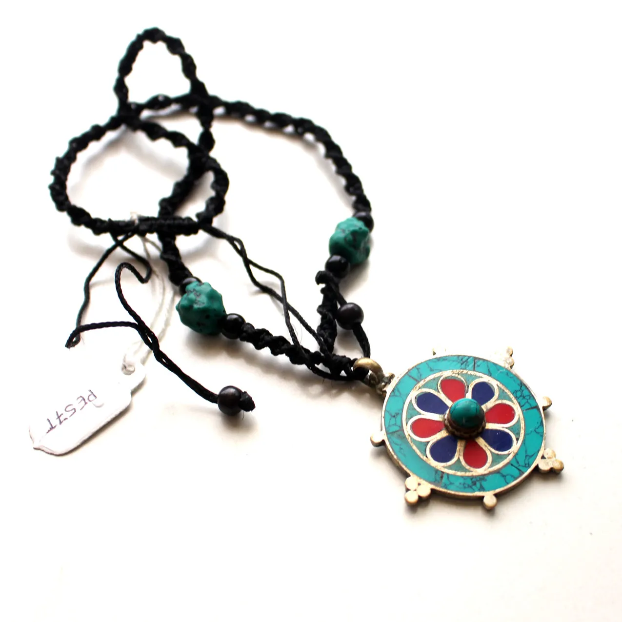 Circle of Flower White Metal Pendant