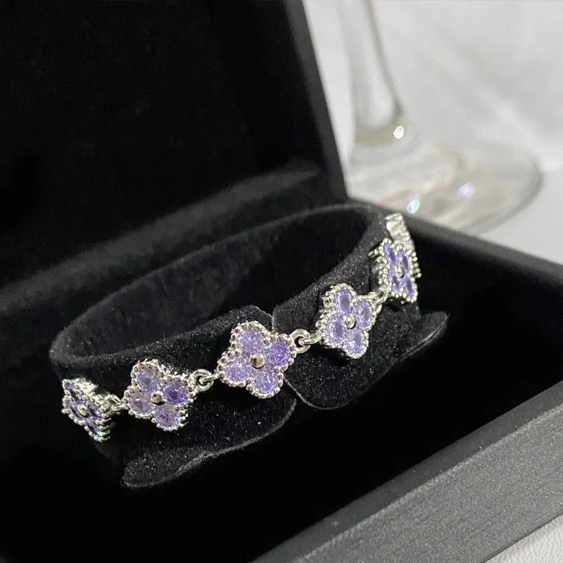 Colorful Crystal Clover Bracelet