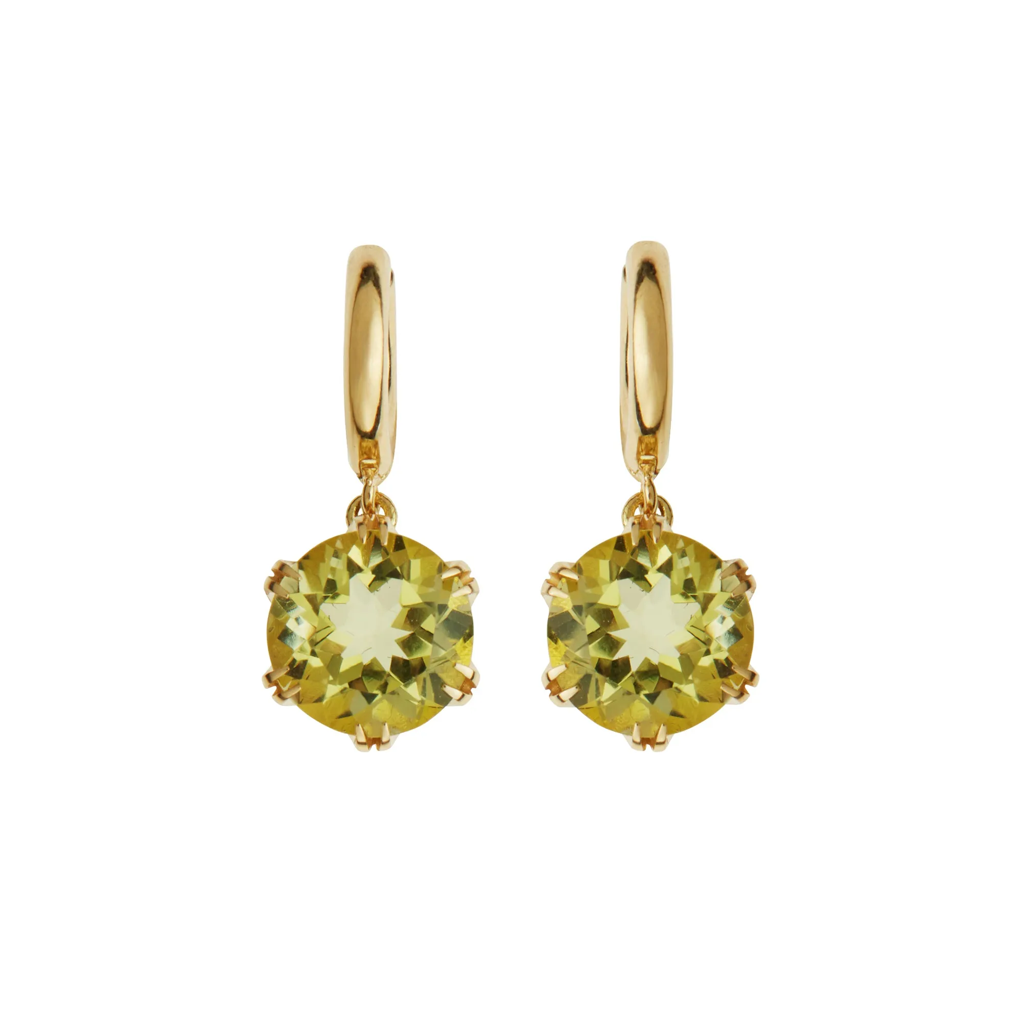 Crown Midi Hoops Lemon Topaz