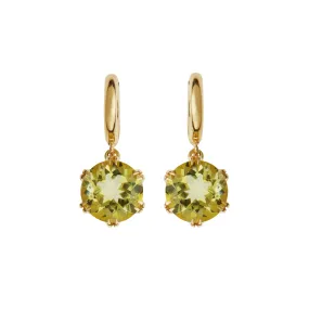 Crown Midi Hoops Lemon Topaz