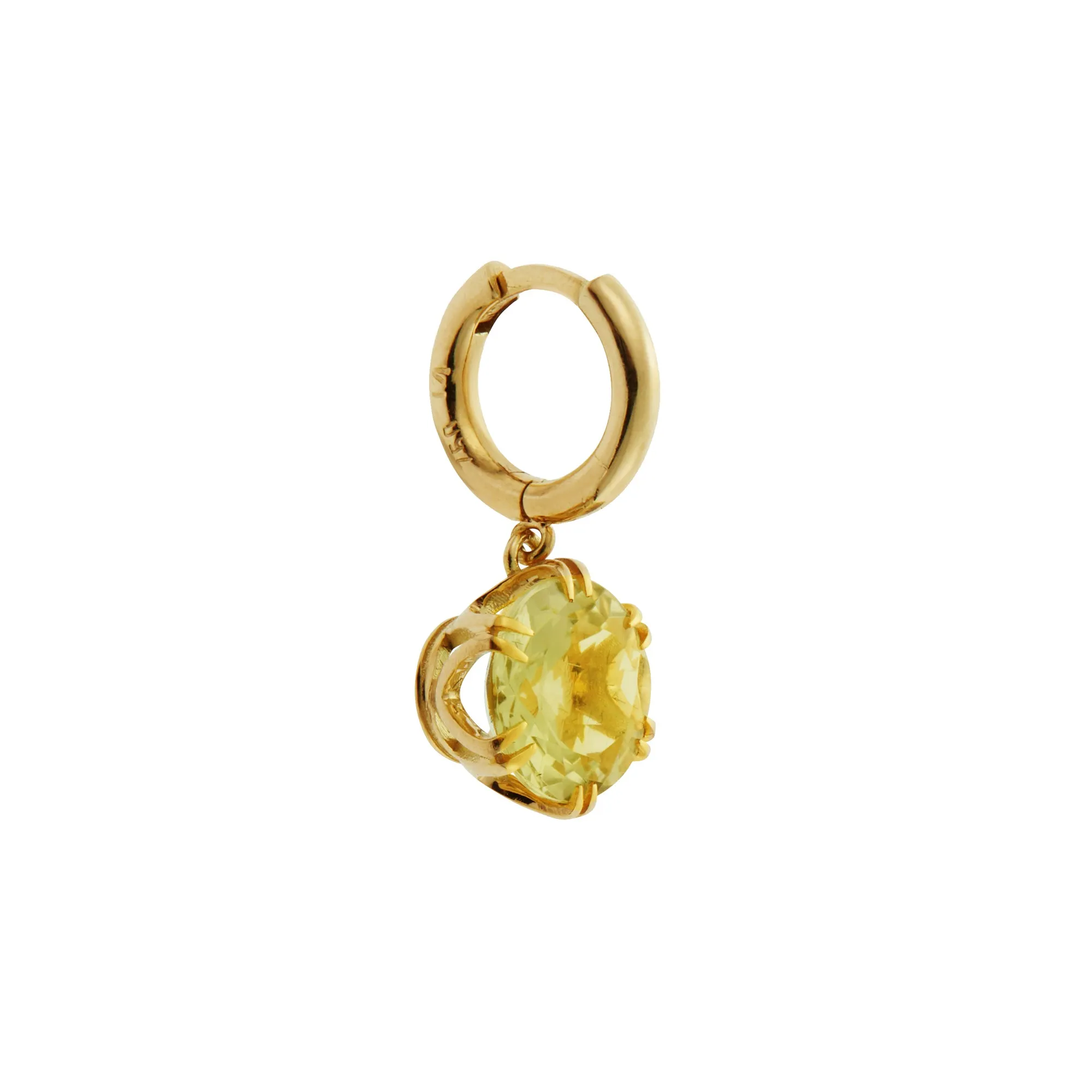 Crown Midi Hoops Lemon Topaz
