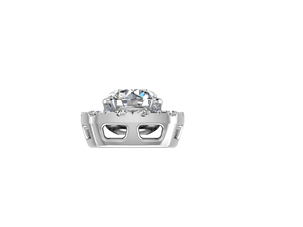 Cushion Halo Diamond Necklace