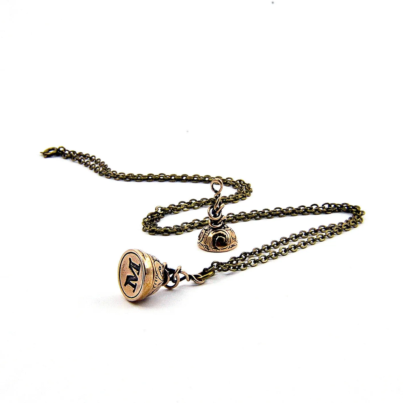 Custom Initial Letter Seal Stamper Necklace