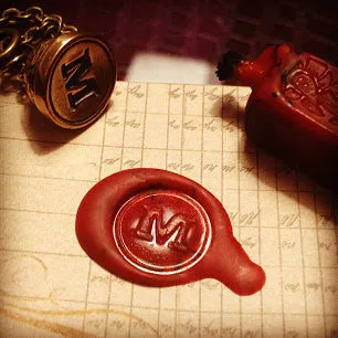 Custom Initial Letter Seal Stamper Necklace
