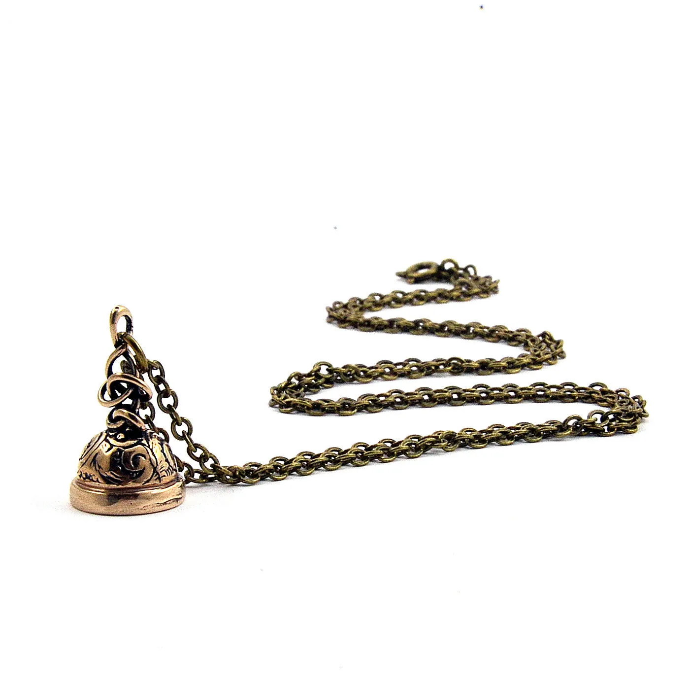 Custom Initial Letter Seal Stamper Necklace