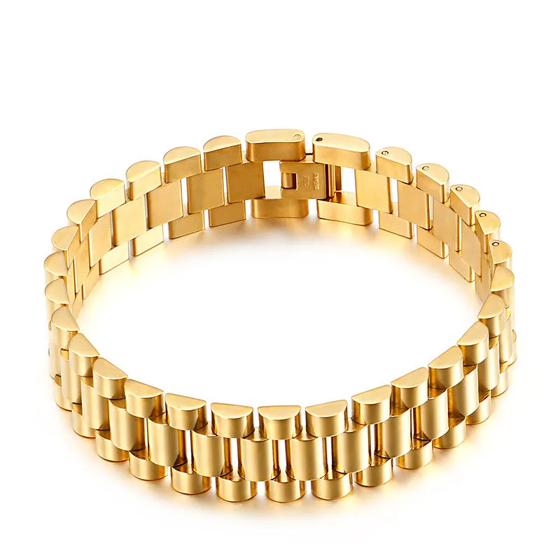 Customizable Trendy Men's Titanium Steel Punk Bracelet