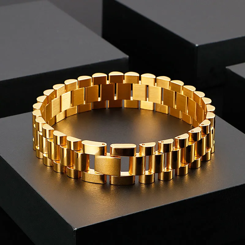 Customizable Trendy Men's Titanium Steel Punk Bracelet