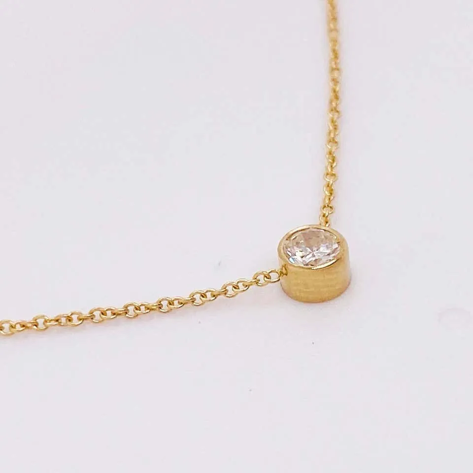 Diamond Gold Bezel Necklace