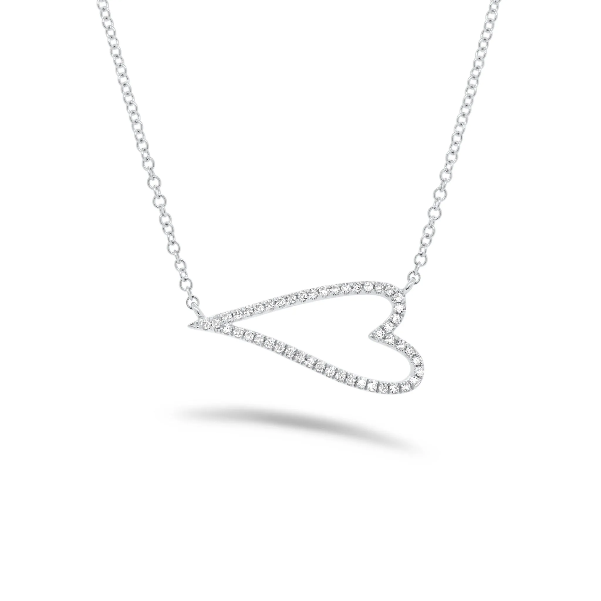 Diamond Horizontal Open Heart Necklace