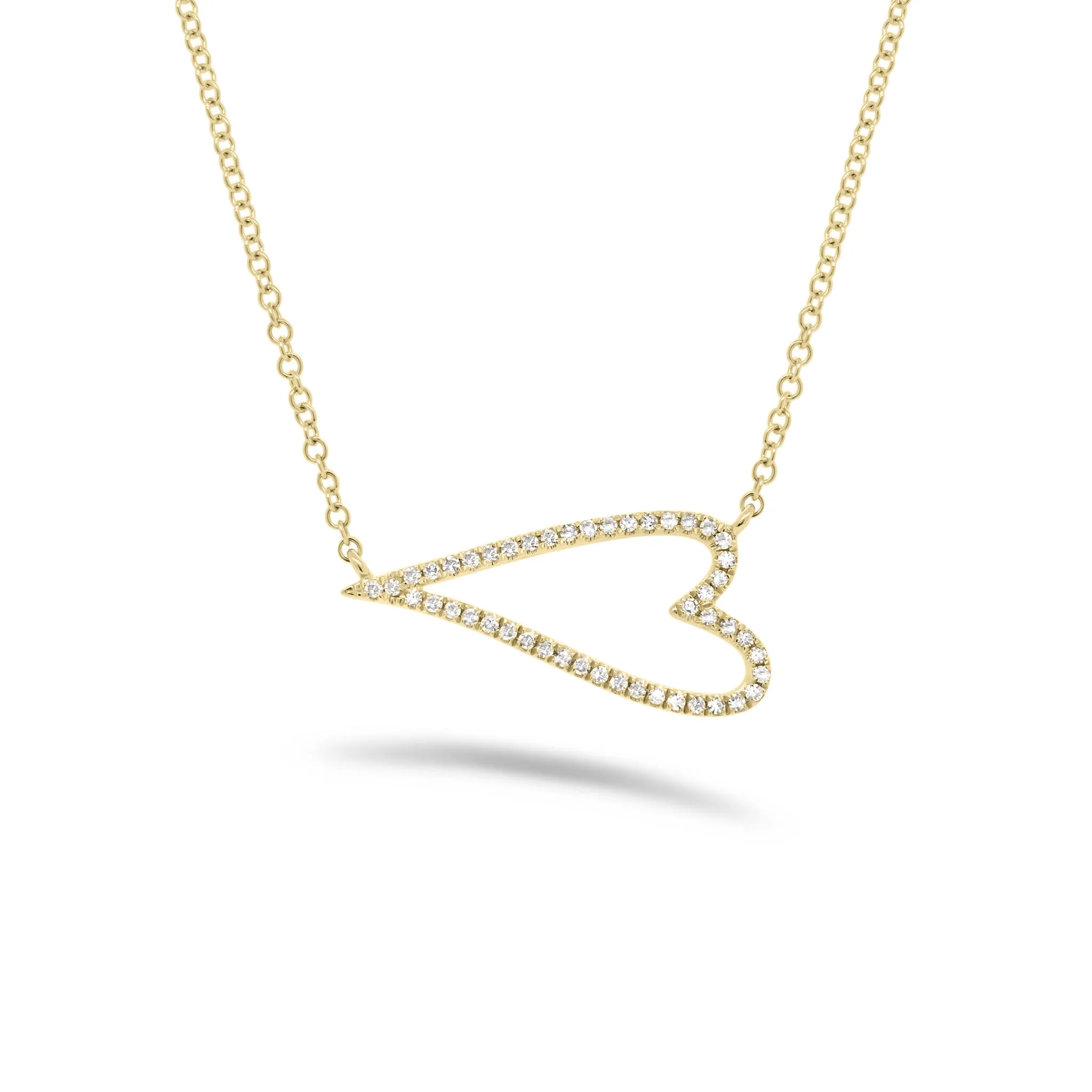 Diamond Horizontal Open Heart Necklace