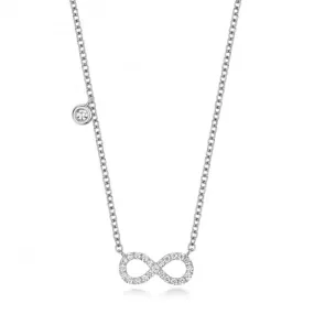 Diamond Jewellery 18ct White Gold Diamond Infinity Necklace NDQ139W
