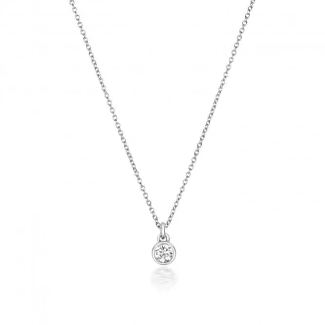 Diamond Jewellery 18CT White Gold Diamond Rubover Necklace NDQ153W