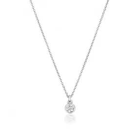 Diamond Jewellery 18CT White Gold Diamond Rubover Necklace NDQ153W