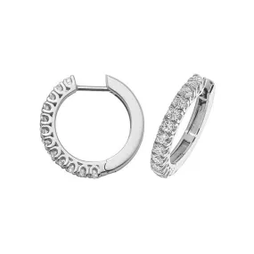 Diamond Jewellery 18ct White Gold Hoop Earrings EDQ308W