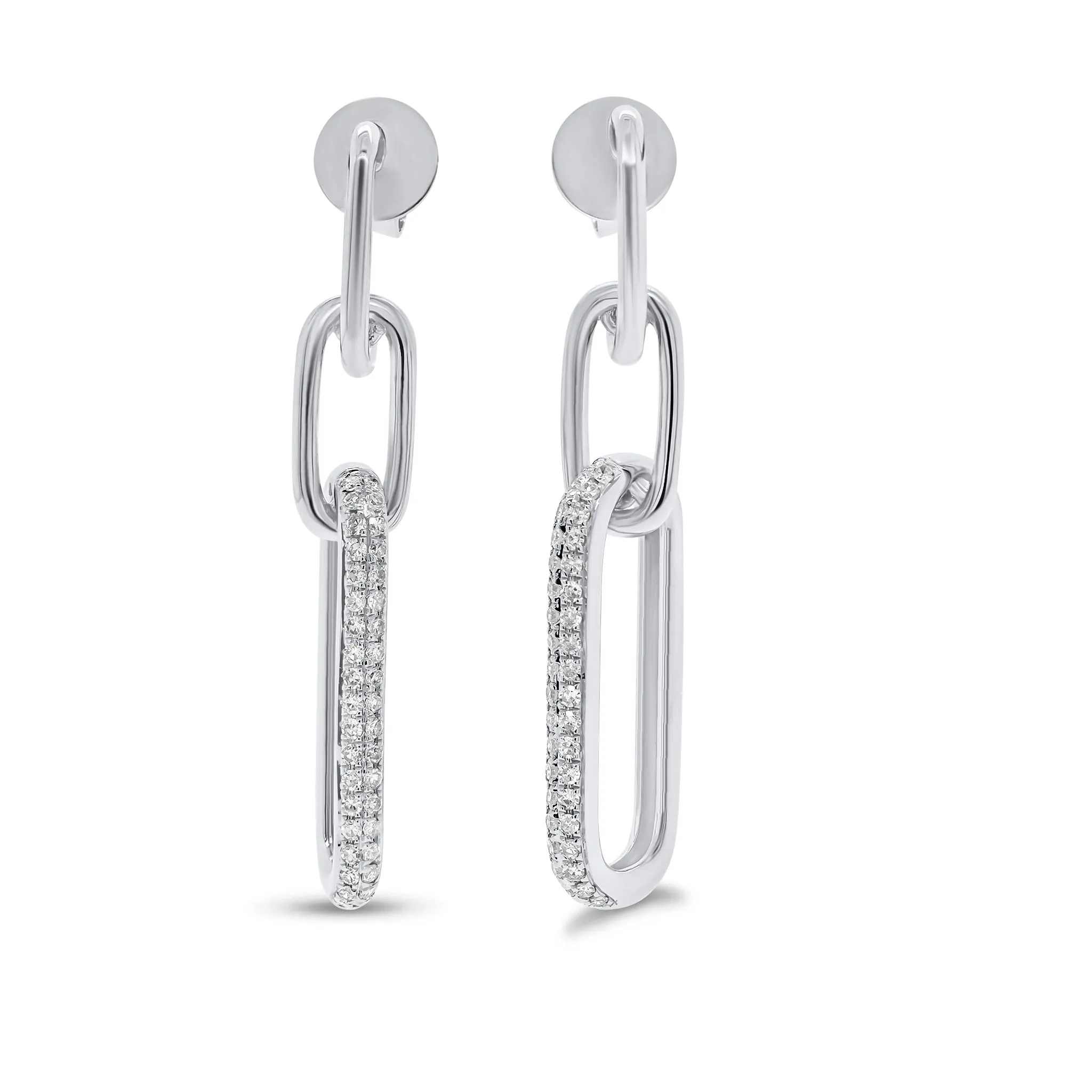 Diamond Large Paperclip Chain Dangle Earrings