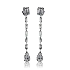 Diamond Line Drop Earrings