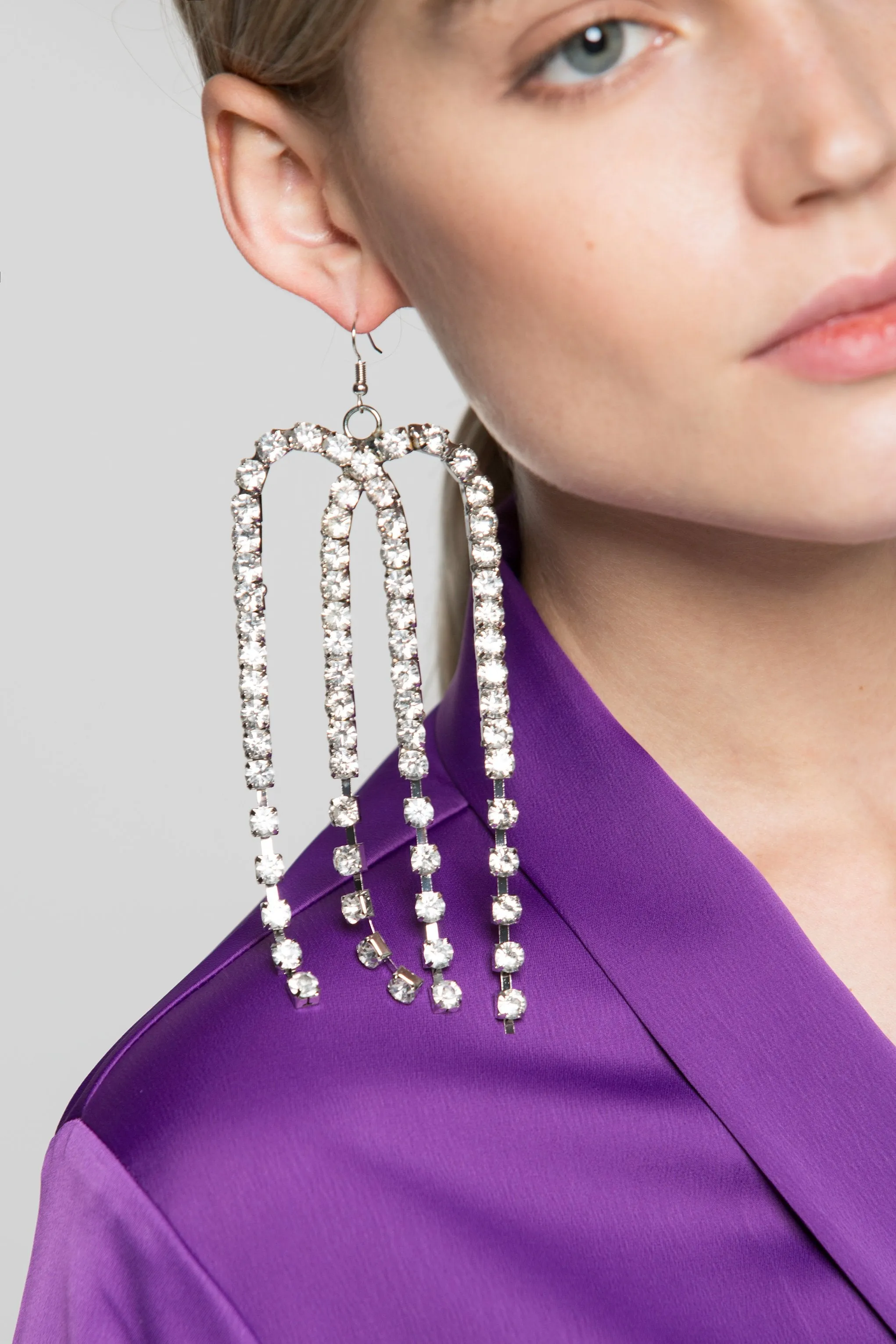 Diamond Long Drop Earrings