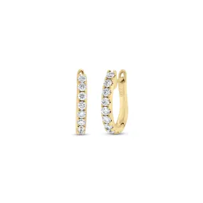 Diamond Medium Simple Huggie Earrings