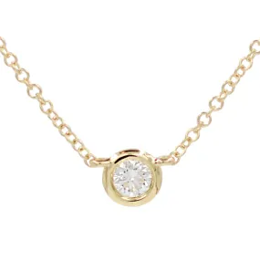 Diamond Solitaire Necklace in 14k Gold