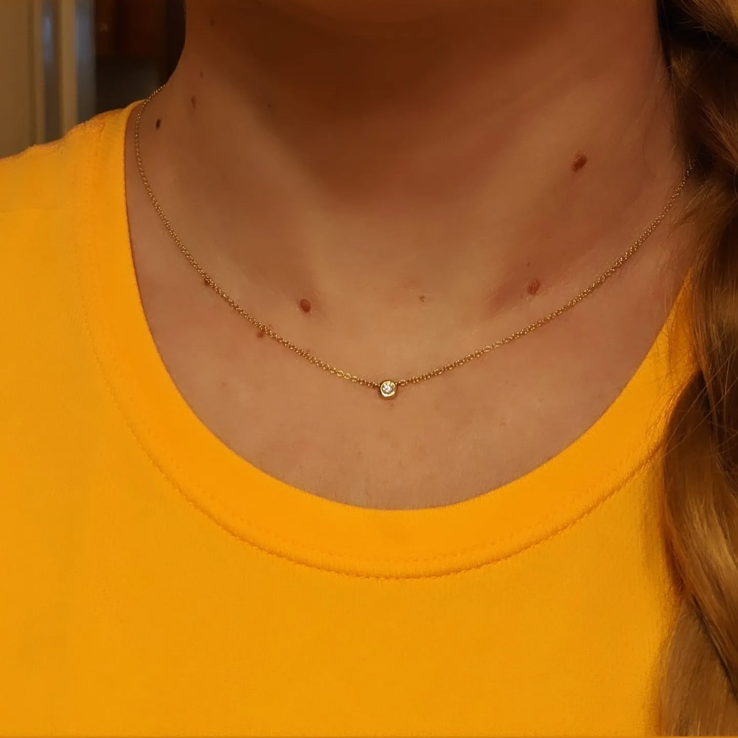 Diamond Solitaire Necklace in 14k Gold